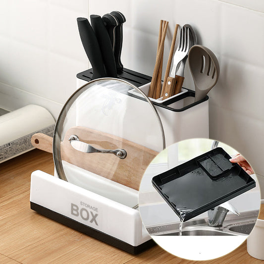 Universal Kitchen Knife & Tableware Organizer | Multi-Functional Desktop Storage Rack