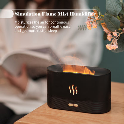 Flame Aroma Diffuser & Ultrasonic Mist Humidifier | Waterless Auto-Off
