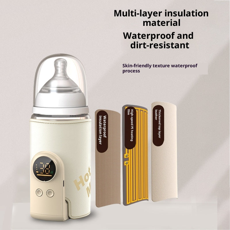 Milk Warmer Battery Constant Temperature Feeding Bottle Cover Smart Heat Preservation Portable Outdoor Household