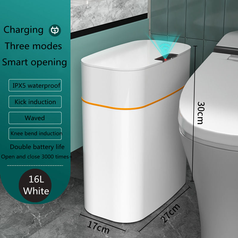 Smart Motion Sensor Trash Can: 13L/16L Automatic Waterproof Bin with UV Sterilization