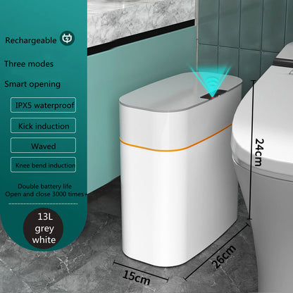 Smart Motion Sensor Trash Can: 13L/16L Automatic Waterproof Bin with UV Sterilization