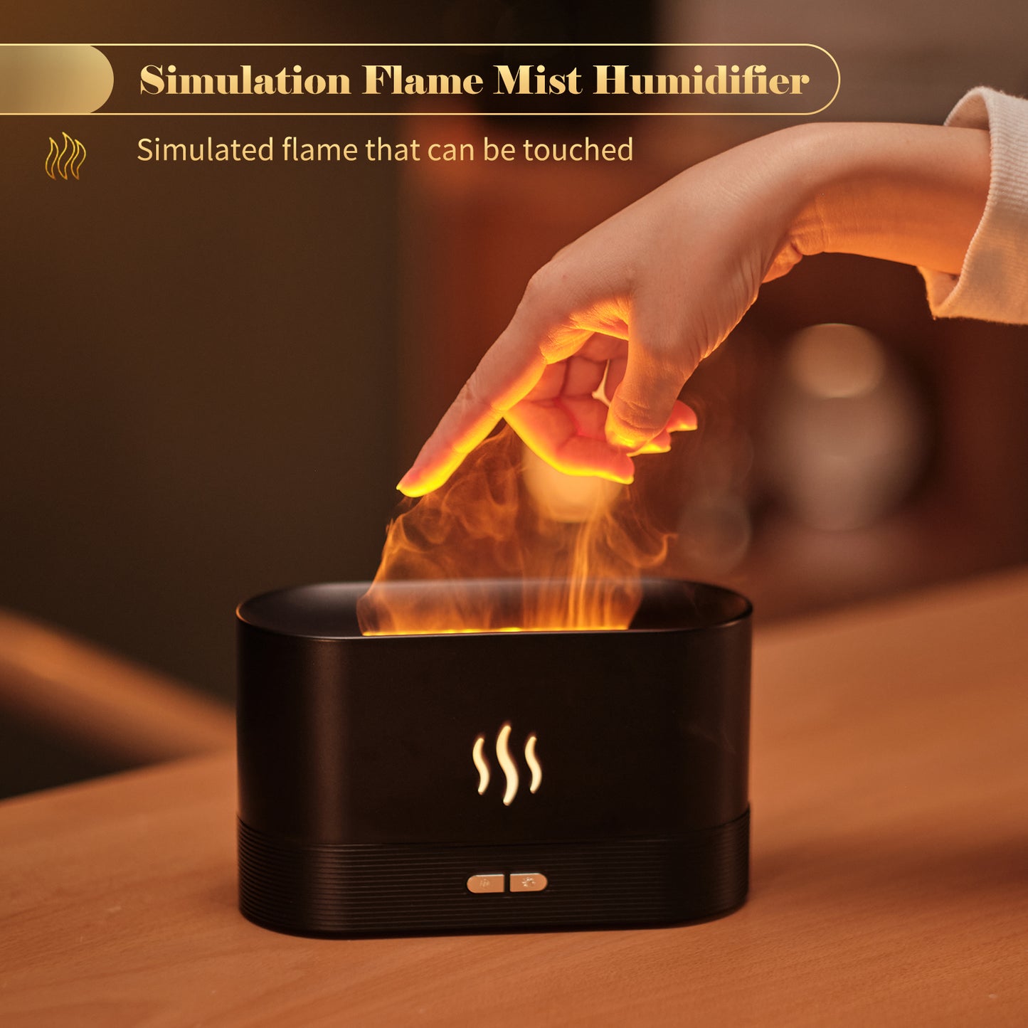 Flame Aroma Diffuser & Ultrasonic Mist Humidifier | Waterless Auto-Off