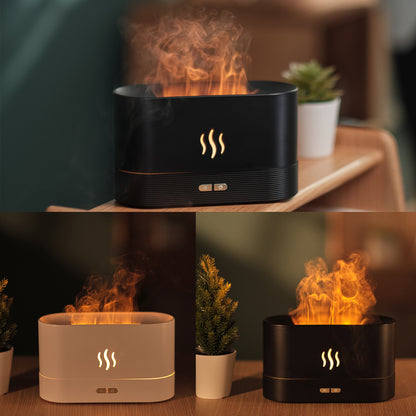 Flame Aroma Diffuser & Ultrasonic Mist Humidifier | Waterless Auto-Off