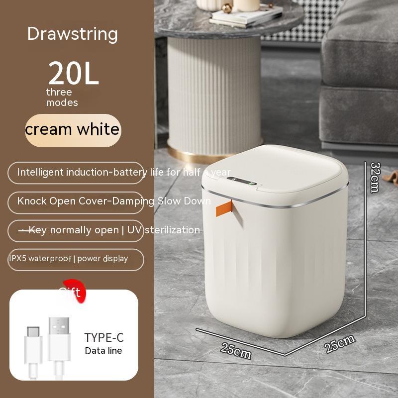 Smart Motion Sensor Trash Can: 13L/16L Automatic Waterproof Bin with UV Sterilization