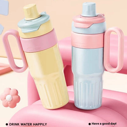 780ml Gradient Double Drink Thermal Cup Stainless Steel With Lid Coffee Cup Thermos Large Capacity Straw Cup For Male And Female