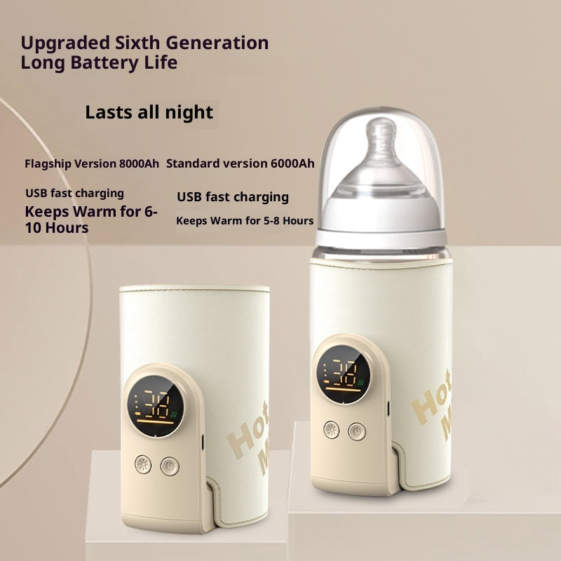 Milk Warmer Battery Constant Temperature Feeding Bottle Cover Smart Heat Preservation Portable Outdoor Household